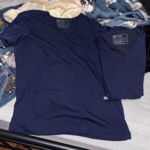 navy figs scrub top